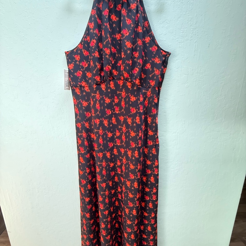 a new day Backless Floral Dress - Red and Black